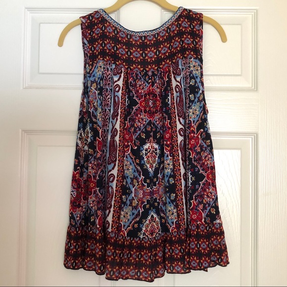 Bila Boho Floral Pattern Sleeveless Top NWT - Picture 2 of 5